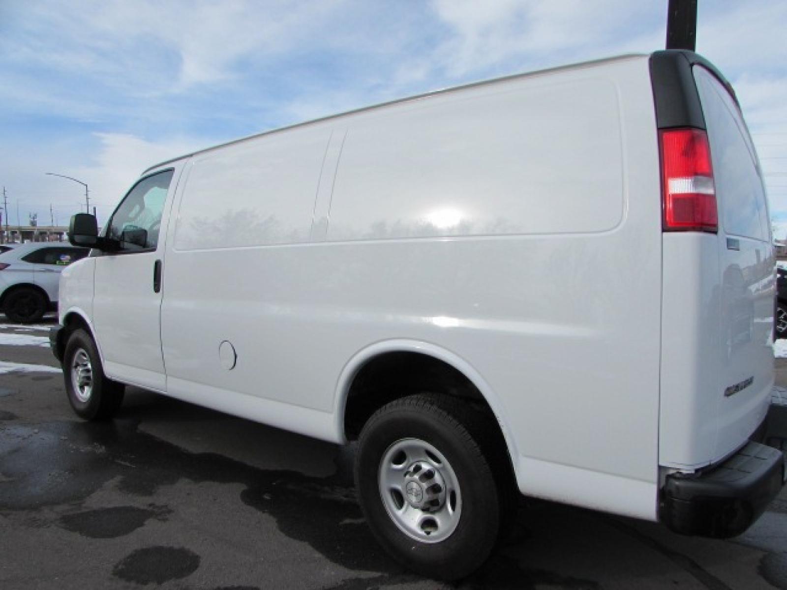 2020 White /Gray Vinyl Chevrolet Express Cargo Van 2500 Cargo (1GCWGAFP6L1) with an 4.3L V6 engine, 8-Speed Automatic transmission, located at 4562 State Avenue, Billings, MT, 59101, (406) 896-9833, 45.769516, -108.526772 - 2020 Chevrolet Express 2500 Cargo - Inspected and serviced! 4.3 Vortec V6 engine - 276 Horsepower 298 ft pounds of torque - rated at 7000 pound towing capacity - 8 speed automatic transmission with overdrive - 72185 miles - One owner - 94 point inspection Inspected and serviced - copy inspec - Photo #1