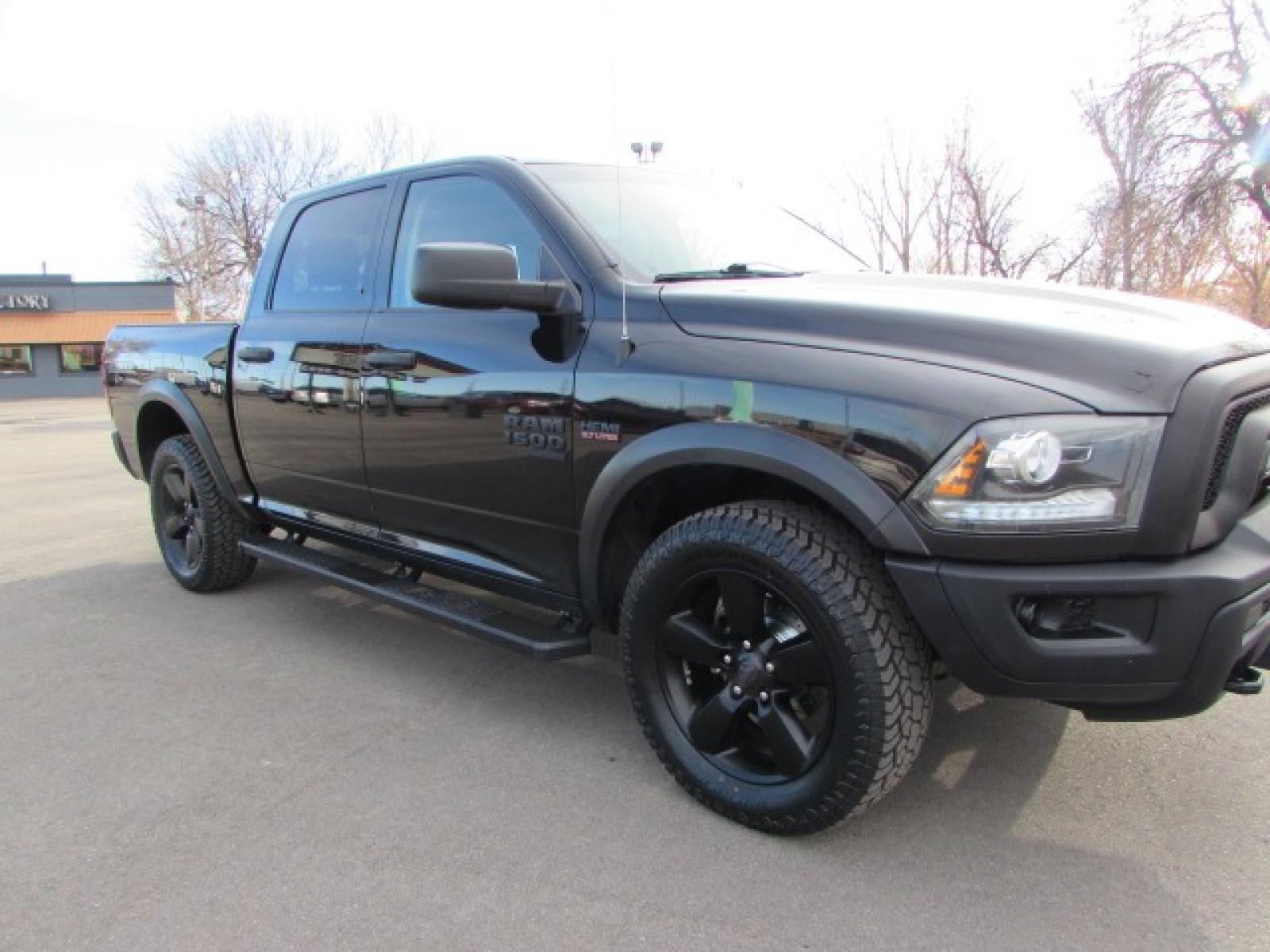 2020 Black /Gray Cloth RAM 1500 Classic Warlock Crew Cab SWB 4WD (1C6RR7LT5LS) with an 5.7L V8 OHV 16V engine, 8A transmission, located at 4562 State Avenue, Billings, MT, 59101, (406) 896-9833, 45.769516, -108.526772 - 2020 RAM 1500 Crew Cab 4WD - Warlock package - One owner! 5.7L V8 OHV 16V Hemi Engine - 8 speed automatic transmission - 4WD - 101,460 miles - 94 point inspection 94 point inspection and serviced - copy of inspection and work performed as well as full vehicle history report provided! Warlo - Photo #4