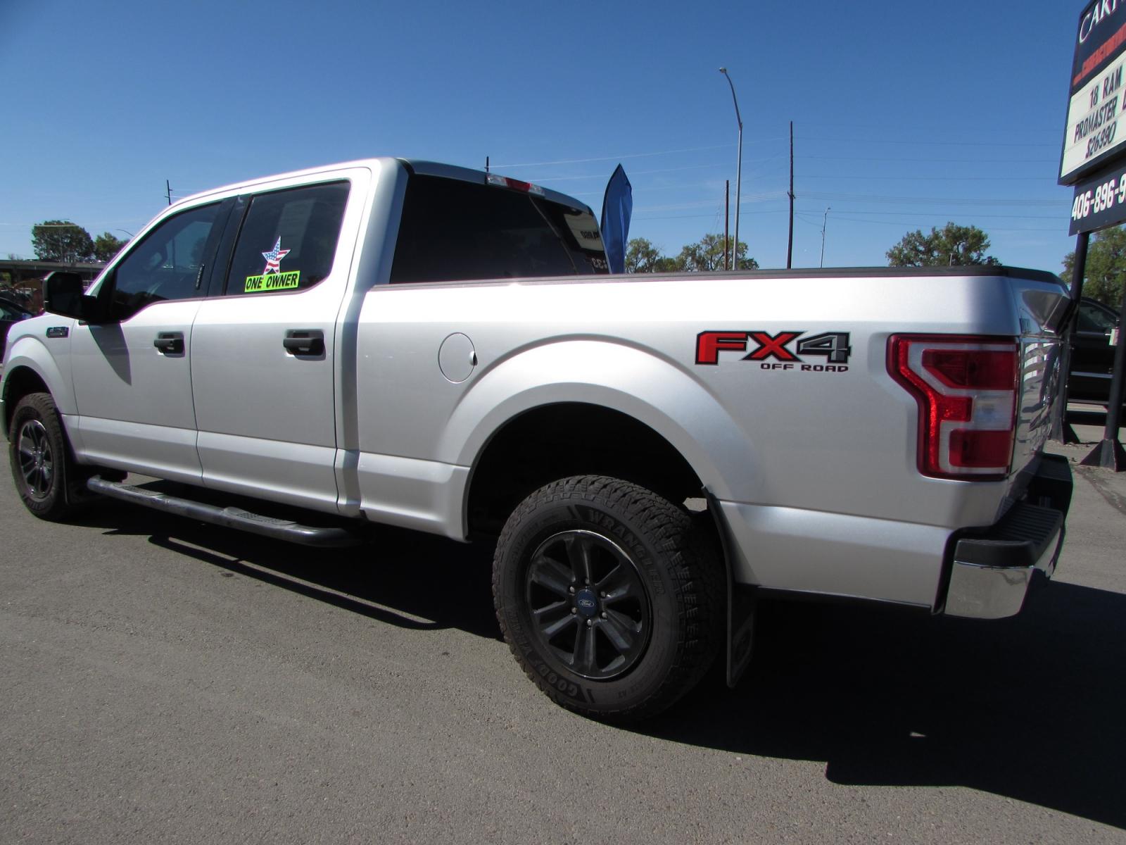 2019 Silver /Gray Cloth Ford F-150 XLT FX4 SuperCrew 6.5-ft. Bed 4WD (1FTFW1E58KF) with an 5.0L V8 OHV 16V engine, 6A transmission, located at 4562 State Avenue, Billings, MT, 59101, (406) 896-9833, 45.769516, -108.526772 - 2019 Ford F-150 XLT FX4 SuperCrew 6.5-ft. Bed 4WD - One owner! 5.0L V8 Engine - 10-Speed Automatic Transmission - 4WD - 76,188 miles - 94 point inspection 94 point inspection and serviced - copy of inspection and work performed as well as a full vehicle history report provided! XLT Sport p - Photo #1