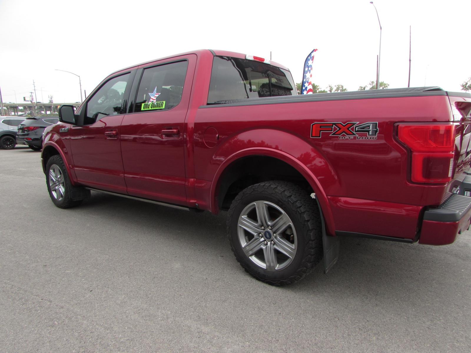 2019 Red /Black Leather Ford F-150 Lariat SuperCrew 5.5-ft. Bed 4WD (1FTEW1E56KF) with an 5.0L V8 OHV 32V engine, 6A transmission, located at 4562 State Avenue, Billings, MT, 59101, (406) 896-9833, 45.769516, -108.526772 - 2019 Ford F-150 Lariat SuperCrew FX4 4WD - One owner! 5.0L V8 engine - 10 speed automatic transmission - 4WD - 98.402 miles - One owner - 94 point inspection Inspected and serviced - copy of inspection and work performed as well as a full vehicle history report provided! Lariat Sport packag - Photo #1