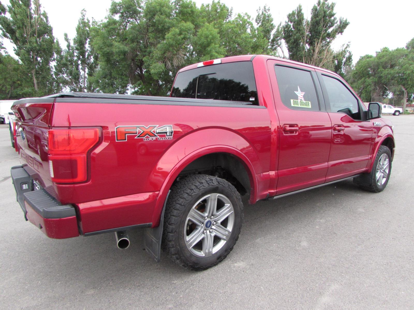 2019 Red /Black Leather Ford F-150 Lariat SuperCrew 5.5-ft. Bed 4WD (1FTEW1E56KF) with an 5.0L V8 OHV 32V engine, 6A transmission, located at 4562 State Avenue, Billings, MT, 59101, (406) 896-9833, 45.769516, -108.526772 - 2019 Ford F-150 Lariat SuperCrew FX4 4WD - One owner! 5.0L V8 engine - 10 speed automatic transmission - 4WD - 98.402 miles - One owner - 94 point inspection Inspected and serviced - copy of inspection and work performed as well as a full vehicle history report provided! Lariat Sport packag - Photo #4