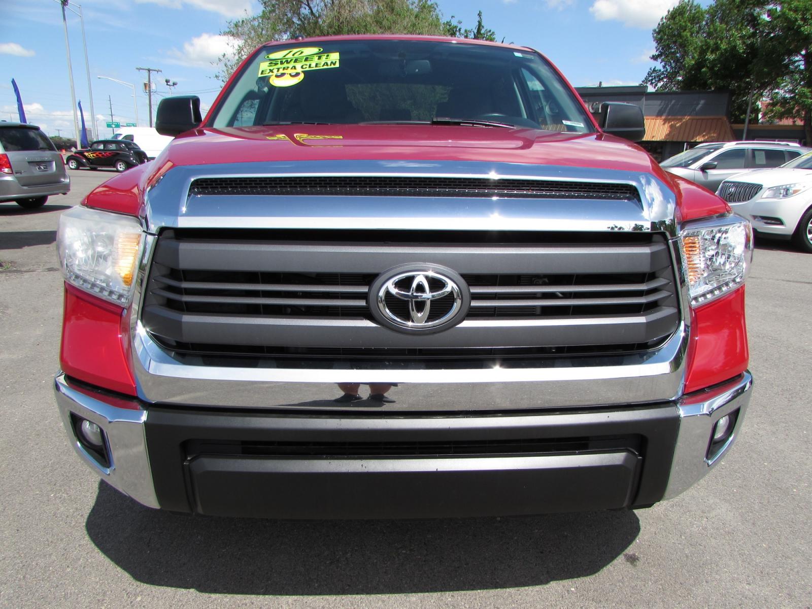 2016 Red /Gray cloth Toyota Tundra SR5 5.7L V8 FFV CrewMax 4WD (5TFDW5F15GX) with an 5.7L V8 DOHC 32V FFV engine, 6A transmission, located at 4562 State Avenue, Billings, MT, 59101, (406) 896-9833, 45.769516, -108.526772 - 2016 Toyota Tundra SR5 5.7L V8 FFV CrewMax 4WD - TRD Off Road! 5.7L V8 DOHC 32V Engine - 6 speed automatic overdrive transmission - 4WD - 183,940 miles - 5.5 Bed - SR5/TRD SR5 Upgrade Package - dual zone climate control - tilt and telescoping steering wheel - cruise control - touch screen blue - Photo #6
