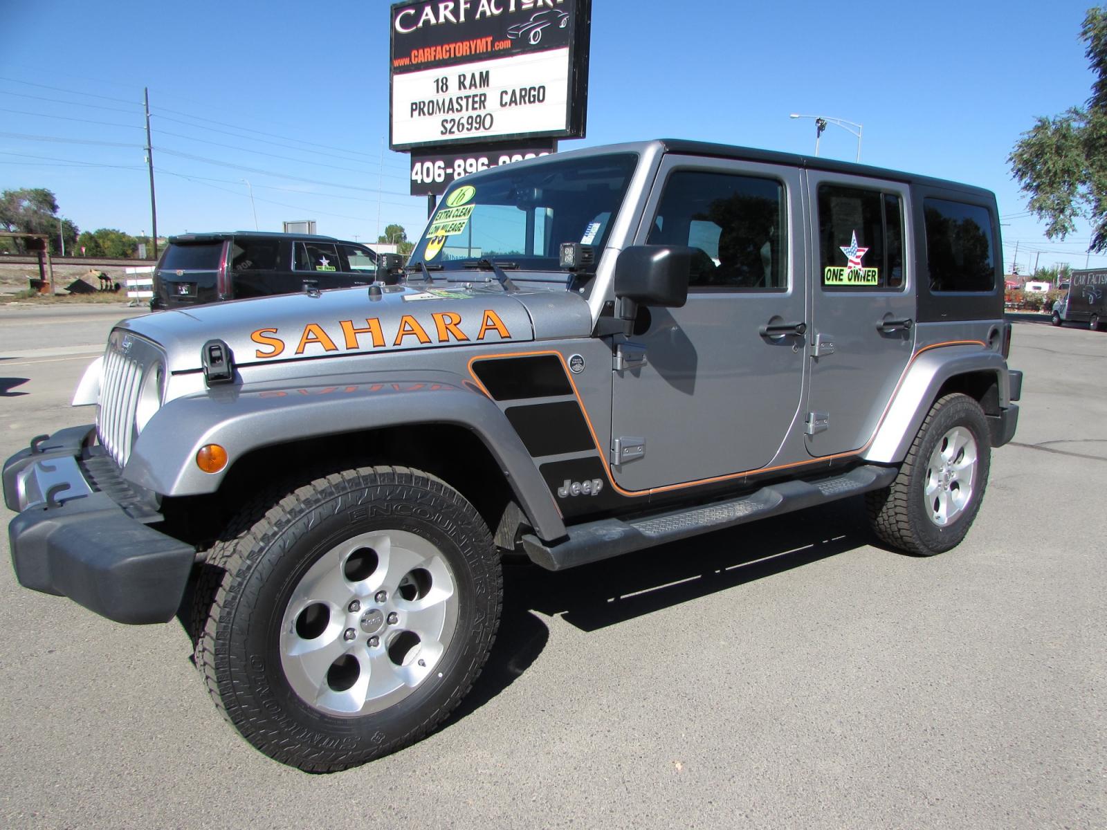 2016 /Gray Leather Jeep Wrangler Unlimited Sahara 4WD (1C4BJWEGXGL) with an 3.6L V6 DOHC 24V FFV engine, Automatic transmission, located at 4562 State Avenue, Billings, MT, 59101, (406) 896-9833, 45.769516, -108.526772 - 2016 Jeep Wrangler Unlimited Sahara 4WD - One owner - Low miles! 3.6L V6 DOHC 24V FFV Engine - automatic transmission - 4WD - 84,933 miles Sahara Package - Hardtop and Sunrider soft top - automatic climate control - tilt steering wheel - cruise control - Alpine premium audio with 9 speakers a - Photo #0