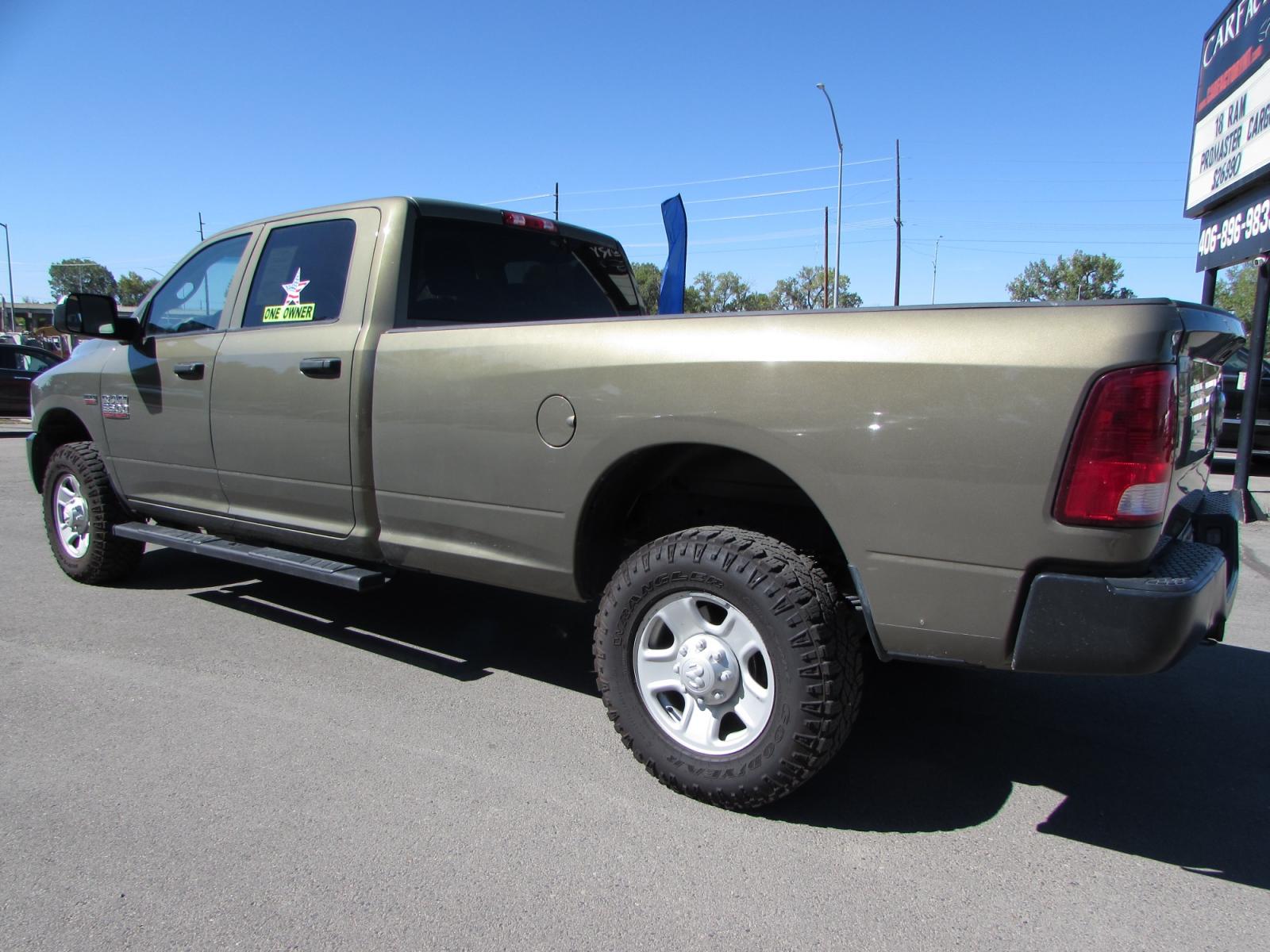 2015 Prairie Pearl /Gray RAM 3500 Tradesman Crew Cab 4WD (3C63R3GT6FG) with an 5.7L V8 OHV 16V engine, 6-Speed Automatic transmission, located at 4562 State Avenue, Billings, MT, 59101, (406) 896-9833, 45.769516, -108.526772 - 2015 RAM 3500 Tradesman Crew Cab 4WD - One owner - 63,672 miles! 5.7L V8 OHV 16V Hemi Engine - 6 speed automatic transmission - Longbox - 4WD - 63,672 miles - One owner Tradesman package - air conditioning - tilt steering wheel - cruise control - AM/FM/XM/CD audio - power windows and door loc - Photo #1