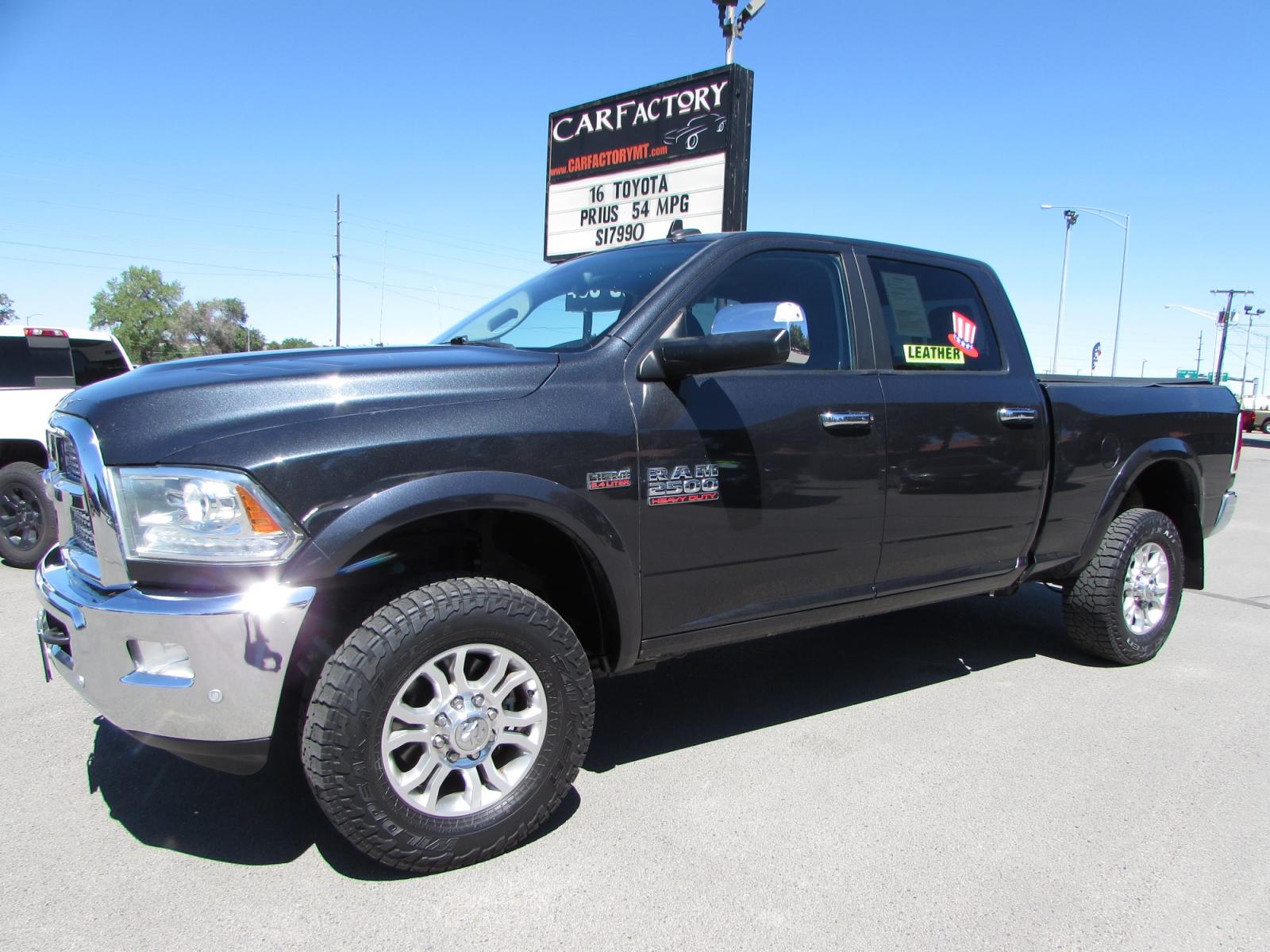 2016 Gray /Gray RAM 2500 Laramie Crew Cab SWB 4WD (3C6UR5FJ0GG) with an 6.4L V8 engine, 6A transmission, located at 4562 State Avenue, Billings, MT, 59101, (406) 896-9833, 45.769516, -108.526772 - 2016 RAM 2500 Laramie Crew Cab SWB 4WD - Montana unit! 6.4L V8 Engine - 6 speed automatic transmission - 4WD - 131,629 miles - Montana 2 owner unit Inspected and serviced - copy of inspection and work performed as well as a full vehicle history report provided! Laramie package - air conditi - Photo #0