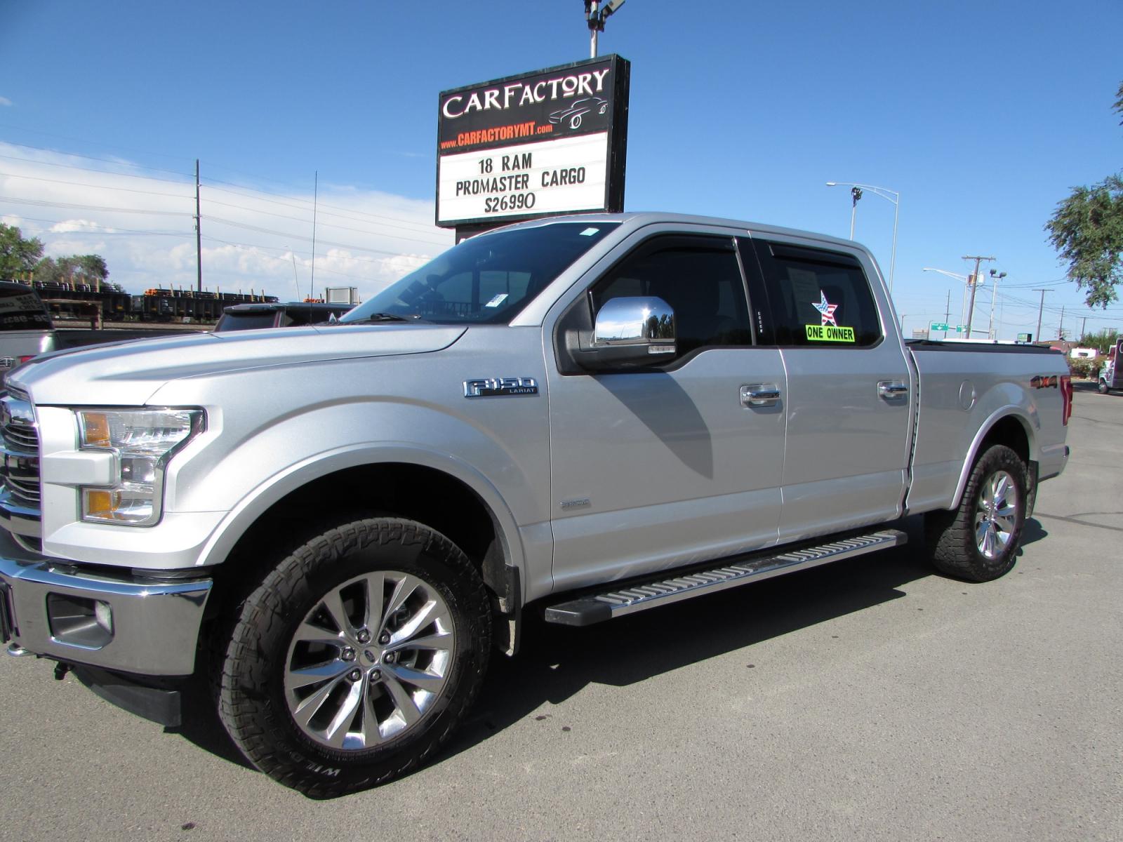 2017 Silver /Gray Leather Ford F-150 Lariat SuperCrew 6.5-ft. Bed 4WD (1FTFW1EG5HK) with an 3.5 V6 engine, 10A transmission, located at 4562 State Avenue, Billings, MT, 59101, (406) 896-9833, 45.769516, -108.526772 - 2017 Ford F-150 Lariat SuperCrew 6.5 bed 4WD - One owner! 3.5 V6 twin turbo engine - 10 speed automatic transmission - 4WD - 107,041 miles - One owner - Inspected and serviced Inspected and serviced - copy of inspection and work performed as well as a full vehicle history report provided! L - Photo #0