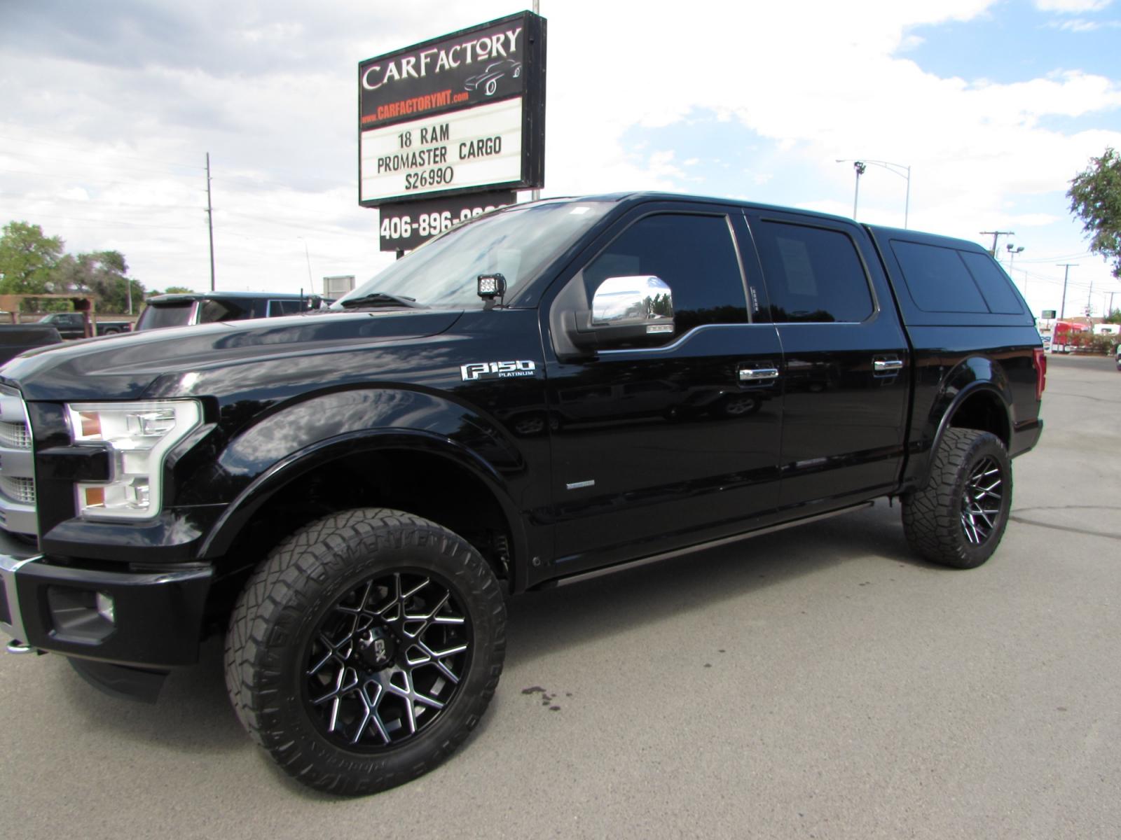 2016 Black /Brown leather Ford F-150 Platinum SuperCrew 5.5-ft. Bed 4WD (1FTEW1EG3GF) with an 3.5L V6 TURBO engine, 6A transmission, located at 4562 State Avenue, Billings, MT, 59101, (406) 896-9833, 45.769516, -108.526772 - 2016 Ford F-150 Platinum SuperCrew 5.5-ft. Bed 4WD - Lots of custom touches! 3.5L V6 Ecoboost Twin Turbo Engine - 6 speed automatic transmission - 4WD - 126,799 miles - Inspected and serviced Inspected and serviced - copy of inspection and work performed as well as a full vehicle history repor - Photo #0
