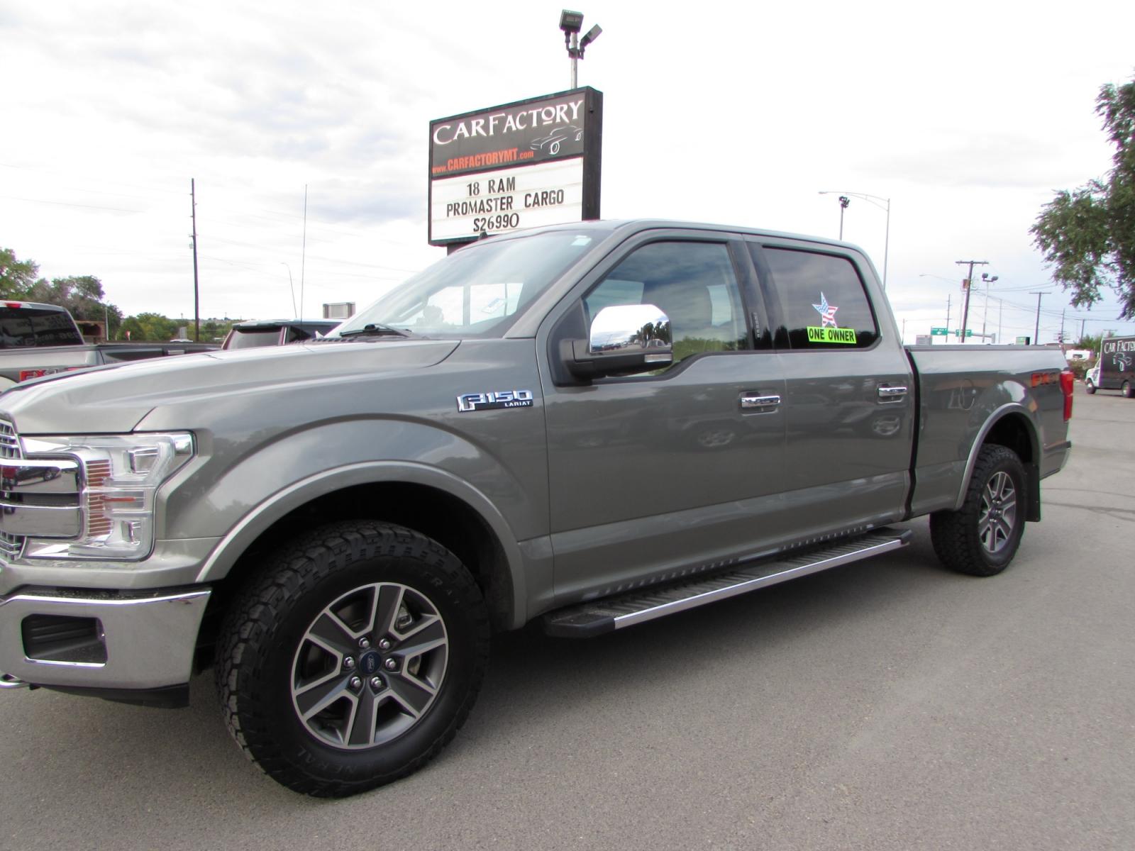 2019 Silver Spruce /Tan Ford F-150 Lariat SuperCrew 6.5-ft. 4WD (1FTFW1E46KK) with an 3.5L V6 DOHC 24V engine, 6A transmission, located at 4562 State Avenue, Billings, MT, 59101, (406) 896-9833, 45.769516, -108.526772 - 2019 Ford F-150 Lariat SuperCrew 6.5-ft. 4WD - One owner! 3.5 V6 twin turbo engine - 10 speed automatic transmission - 4WD - 79,573 miles - One owner - Inspected and serviced Inspected and serviced - copy of inspection and work performed as well as a full vehicle history report provided Lar - Photo #0